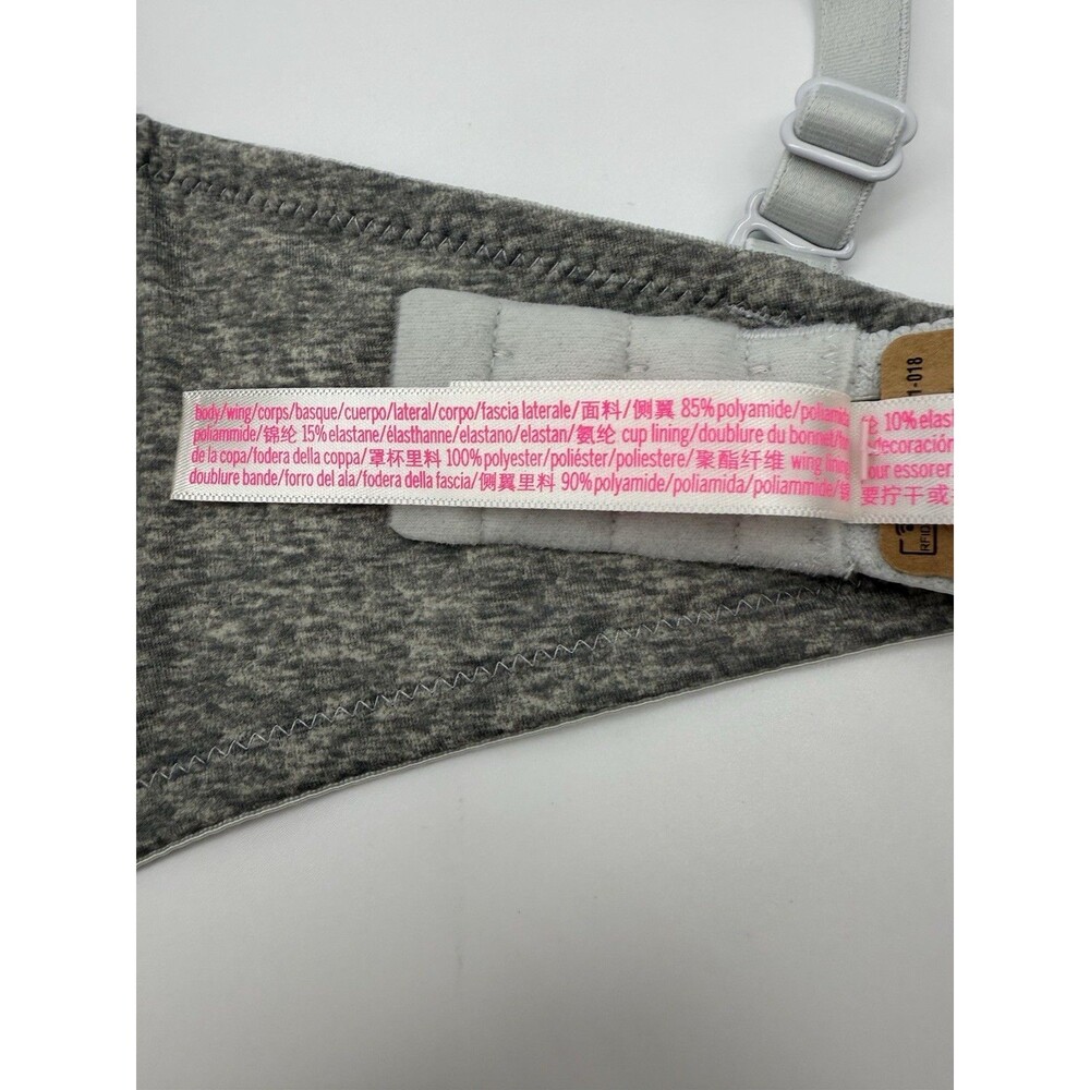 Victoria's Secret PINK Push UP Bra 34DD Gray Heather T-shirt Lightly Lined NWT - Picture 6 of 9
